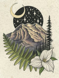 Mount Rainier with Trillium Print