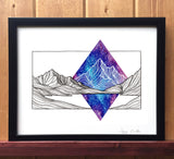 Galaxy Mountains Print