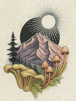 Mount Hood with Mushrooms Print