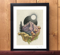 Mount Hood with Mushrooms Print