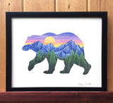 Sunset Bear Print