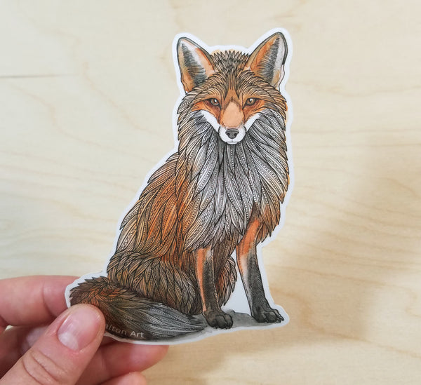 Sitting Fox Sticker